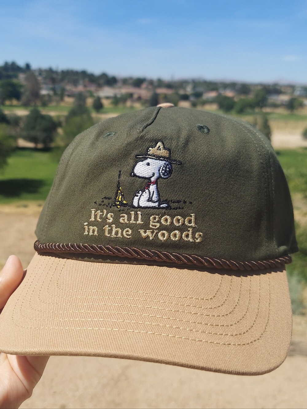 Peanuts Ranger Snoopy It's All Good in the Woods Hat Embroidered Twill